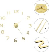 vidaXL Ceas de perete 3D, auriu, 100 cm, XXL, design modern