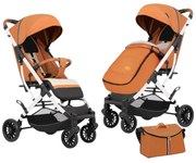 Carucior sport cu functie de pliere tip troller, sezut reglabil, husa pentru picioare si geanta 6-36 luni, Portocaliu - CPC-62-portocaliu