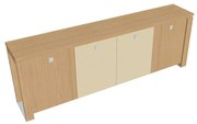 Dulap mic Verno+ 260 x 46 x 90 cm, uși combinate, stejar deschis / vanilie