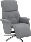 vidaXL Fotoliu rabatabil cu suport de picioare, gri deschis, textil