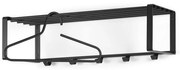Cuier de perete negru cu raft din metal 70 cm Rex – Spinder Design