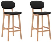 vidaXL Scaune de bar, 2 buc., negru, material textil