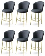 Set de scaune de bar Fora Anthracite and Gold, 6buc., 6 buc.