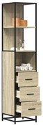 vidaXL Dulap de baie, stejar sonoma, 35x37,5x166 cm, lemn prelucrat