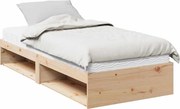 vidaXL Pat de zi cu saltea, 90x200 cm, lemn masiv pin