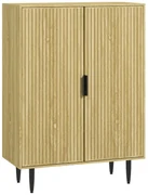 HOMCOM Dulap Pantofi 5 Niveluri cu Rafturi Reglabile, Picioare Metalice, Design Elegant Stejar, Stabil și Sigur, 80x38x110 cm | Aosom Romania