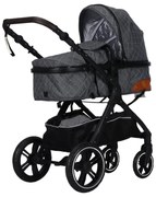 Carucior nou nascuti 2 in 1 NOVOKIDS™ X1000 series, Cu geanta bebe, Cadru Aluminiu, Amortizoare, Roti din cauciuc plin AVE, Landou, Spatar reglabil 3