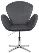 Scaun lounge gri REL 406 din catifea reglabil cu aspect elegant