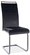 Scaun de bucaterie Oceanus Velvet, negru/argintiu