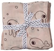 Done by Deer – Set 2 museline roz bumbac 100 x 100 cm – Sea Friends