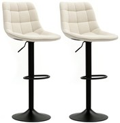 HOMCOM Scaune de bar moderne, Set de 2 scaune de bar pivotante cu spatar, reglabile in inaltime, cu suport pentru picioare, tapitate, Bej | Aosom Romania