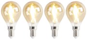 Set 4 becuri LED E14 P45 gold 2W 180 lm 2100K