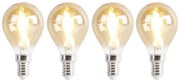 Set de 4 becuri LED E14 P45 auriu 2W 180lm 2100K