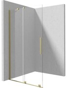 Paravan dus sticla securizata walk-in cu usa glisanta, 100x195 cm, auriu periat, Deante Prizma Auriu periat, 1000x1950 mm