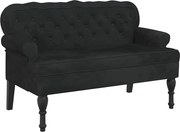 vidaXL Bancă cu spătar negru 119,5x64,5x75 cm catifea