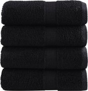 vidaXL Prosoape de baie premium SOLUND, 4 buc., negru, 30x30 cm, 600 g/m²