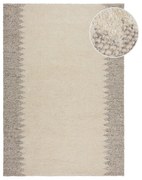 Covor crem țesut manual din amestesc de lână 160x230 cm Minerals Border – Flair Rugs