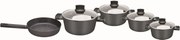 Set de oale Zilan ZLN0942 Negru, cu 9 piese, invelis din marmura si manere fine la atingere