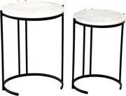 Set 2 Masute Cafea Luxor Blat Marmura Alba