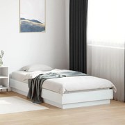 vidaXL Cadru de pat, alb, 75x190 cm, lemn prelucrat