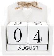 Calendar perpetuu de birou ANTIQUE, Alb, 14x15cm