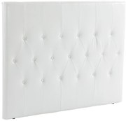 HOMCOM Spătar Pat Matrimonial Capitonată cu Design cu Nasturi, Căpătâi Pat din Piele PU și MDF, 160x7x120 cm, Alb | Aosom Romania