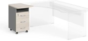 Sertare Manager 53,5 x 59,3 cm, stânga, salcâm deschis / gri