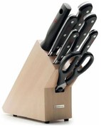 Wüsthof CLASSIC set 8 cuțite bucătărie, suport, frasin/bej