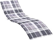 vidaXL Pernă de șezlong, gri carouri, 200x50x3 cm, textil Oxford