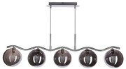 Candelabru suspendat pe cablu LUMOS 5xG9/20W/230V, negru fumuriu