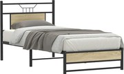 vidaXL Cadru pat fără saltea stejar sonoma, 90x190 cm, lemn prelucrat