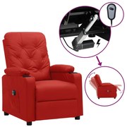 vidaXL Fotoliu rabatabil electric, roșu vin, piele ecologică