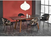 Masă de sufragerie extensibilă 140-200 cm Leta (marmură negru + nuc) (pentru 6 8 persoane). Promo -6%. 1049564