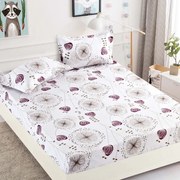 Husa Din Bumbac Tip Finet Cu Elastic 1 Persoana, Heart