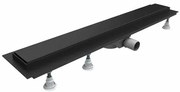 Set rigola pentru dus plus capac Omnires Lowfix 70 cm negru