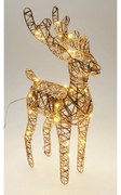 Ren de Crăciun luminos Champagne, 37 x 24 cm, 30micro LED, cu baterii, 24 cm