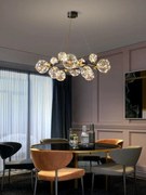 Lustra suspendata, 12 globuri, negru