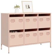 vidaXL Dulap, roz, 101,5x39x73,5 cm, oțel laminat la rece