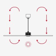 Ventilator LED dimabil FARO 33830WT-1TW PUNT TUB M LED/18W/230V negru d. 132 cm WT + telecomandă