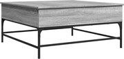 vidaXL Măsuță de cafea, gri sonoma, 95x95x45 cm, lemn prelucrat/metal
