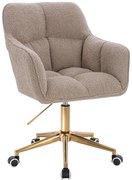 HR550K Scaun Latte Boucle cu Bază Aurie