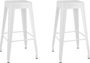 vidaXL Scaune de bar stivuibile, 2 buc., alb, metal
