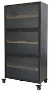 Vitrina din lemn masiv, cu 3 rafturi, aspect rustic