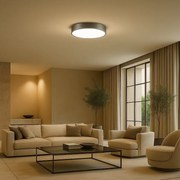 Plafoniera LED cu telecomanda design slim Tesia argintiu 60W