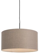 Lampă suspendată rustică neagră cu abajur maro 50 cm - Combi 1