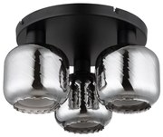 Plafoniera neagra cu sticla fumurie XIA pentru living