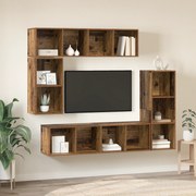 vidaXL Set comodă TV 4 pcs Lemn vechi 37 x 37 x 142.5 cm Lemn compozit