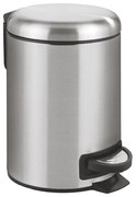 WENKO 22702100 - Coș de gunoi LEMAN 17 x 25 cm, inox satinat/negru