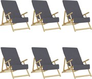 vidaXL Prosoape de plajă, 6 buc., antracit, 60x135 cm, textil 400 GSM
