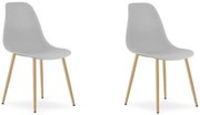 Set 2 scaune gri deschis OSAKA